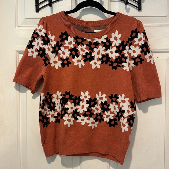 Anthropologie Tops - Maeve x Anthropologie Floral Jacquard Knit Tee